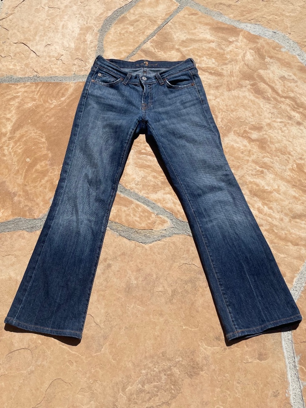 7 For All Mankind Womens Indigo Wash Bootcut Jeans (Size 26)